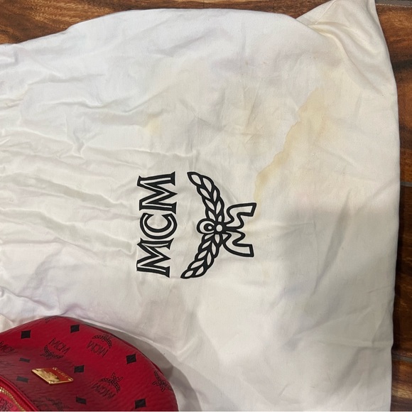 MCM Visetos Belt Bag Candy Red Like New - Picture 3 of 9